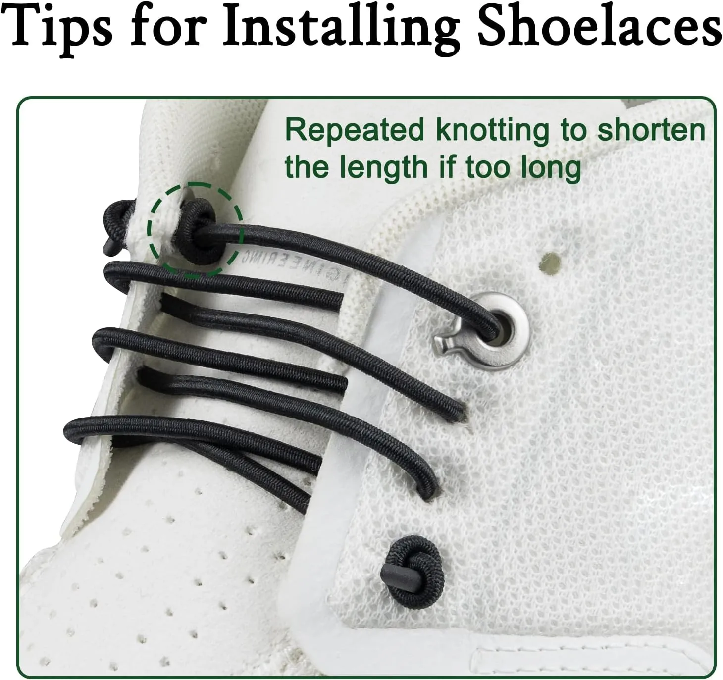 2 Pairs Elastic Shoelaces for ON Cloud 5 & 6 No Tie Replacements Shoes Laces Stretchy Bungee Running Training