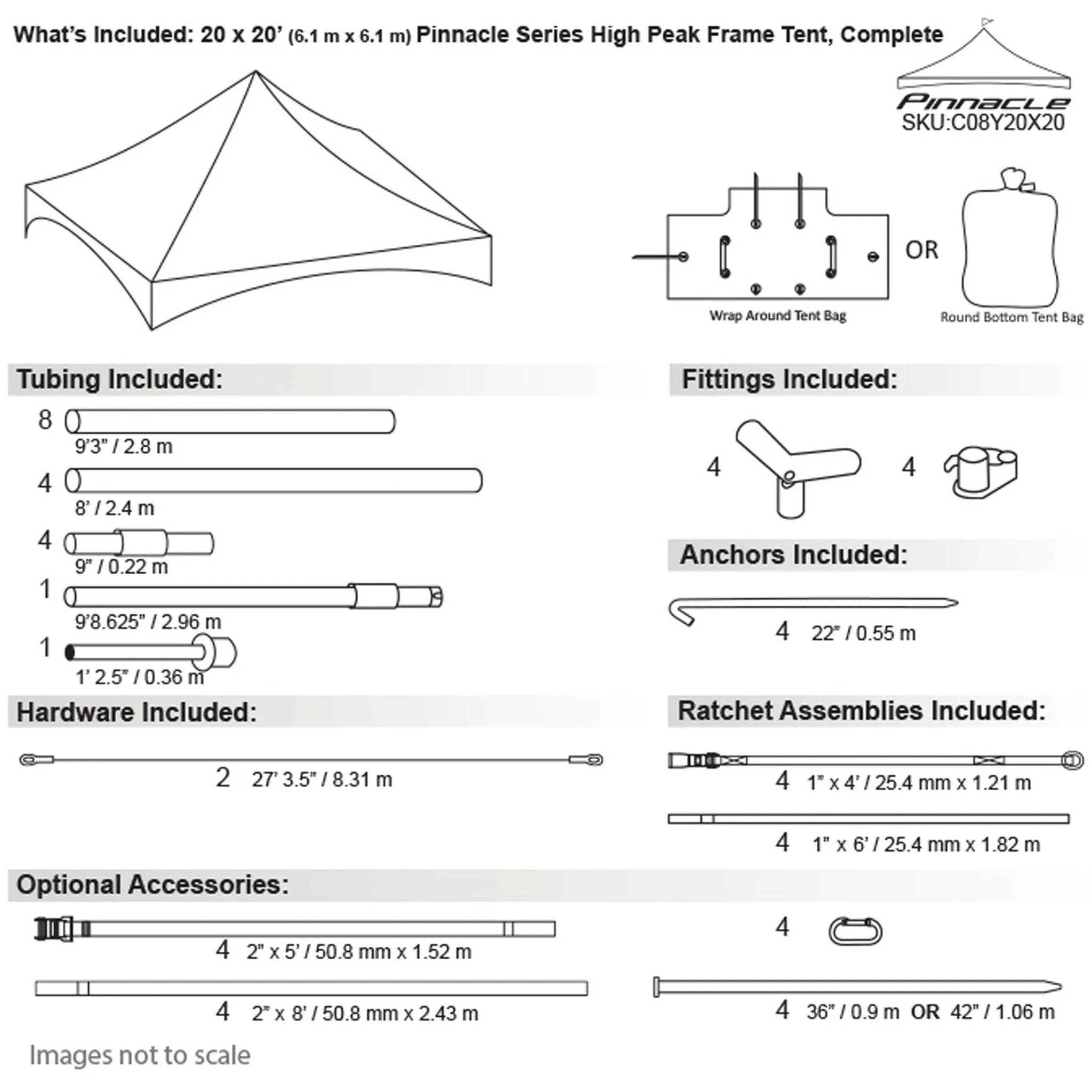 20'x20' Pinnacle Frame Tent