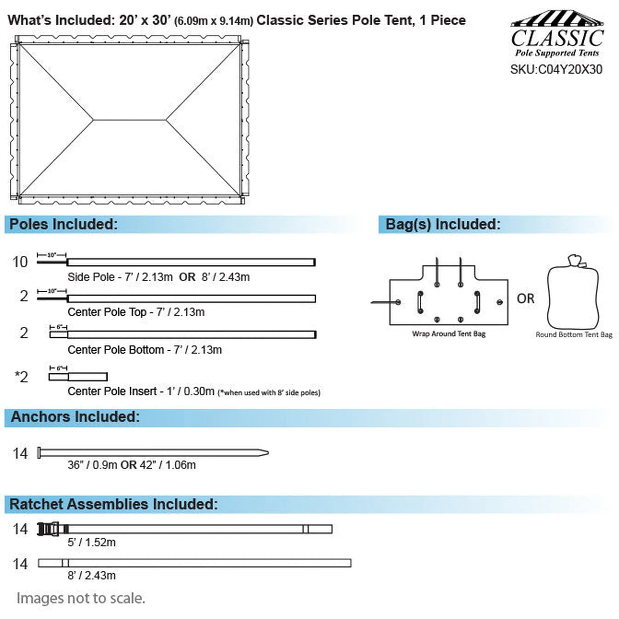 20x30 Classic Series Pole Tent