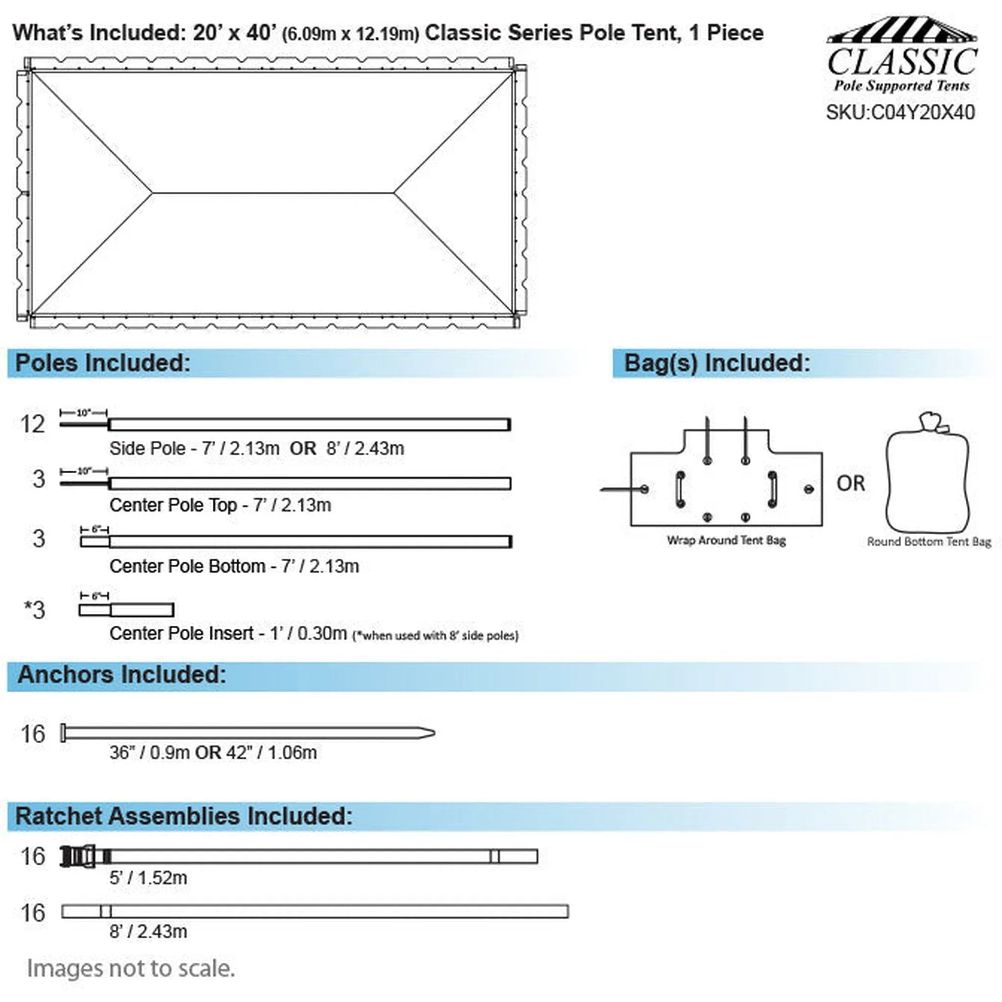 20x40 Classic Series Pole Tent