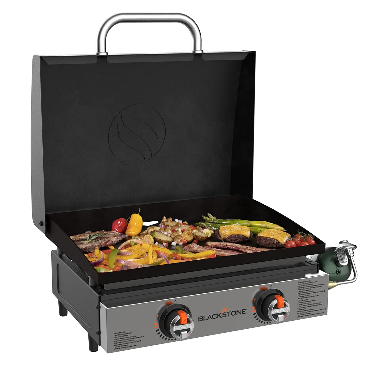 22" Omnivore Stainless Front Panel Tabletop Griddle with Hood
