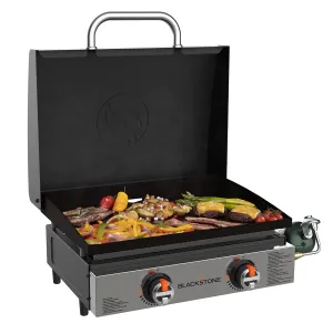22" Omnivore Stainless Front Panel Tabletop Griddle with Hood