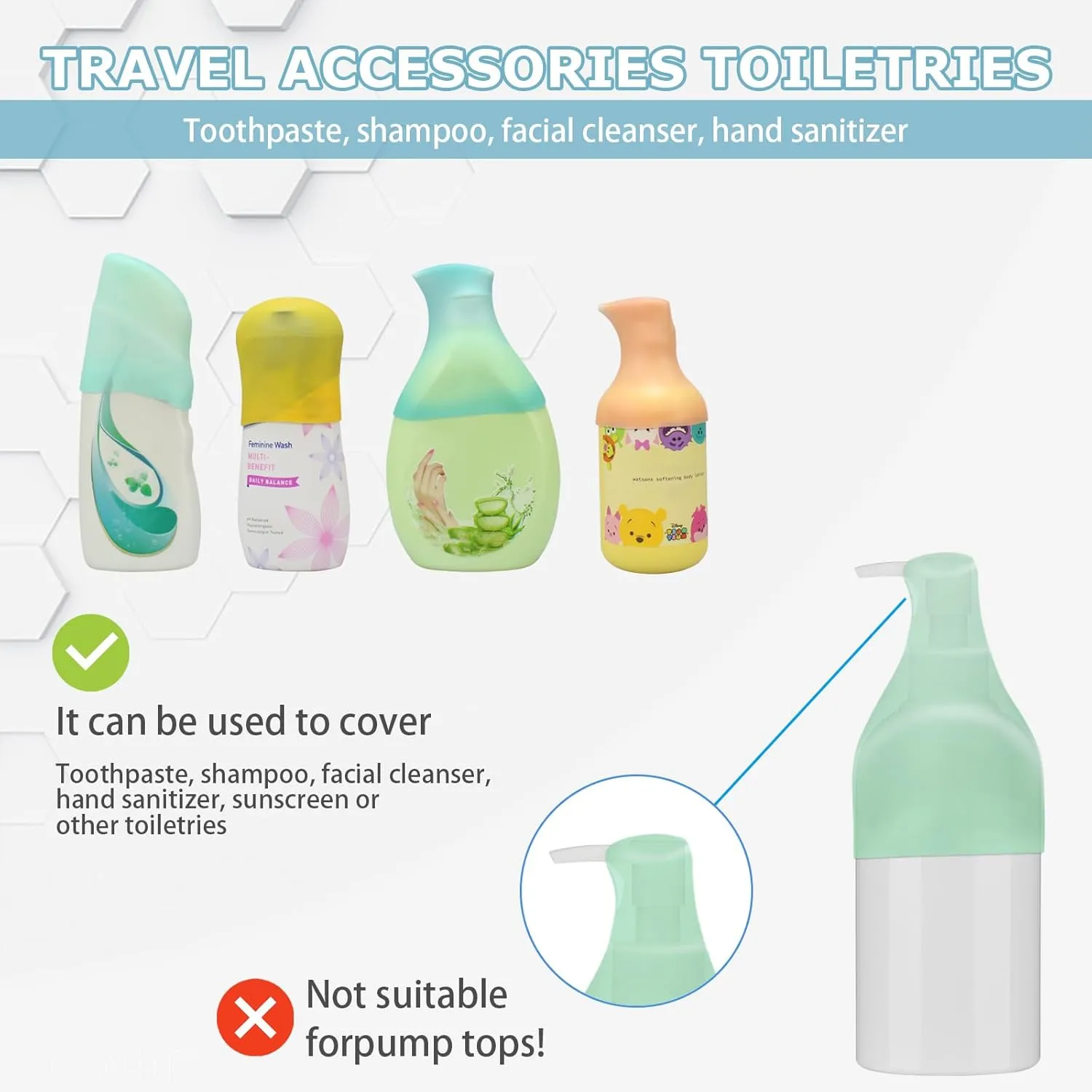 32 Pack Silicone Bottle Covers, Travel Essentials for Women Men, Travel Size Toiletries, Cruise Ship Essentials, Accessories Luggage, Travel Must Haves, Elastic Sleeves for Leak Proofing