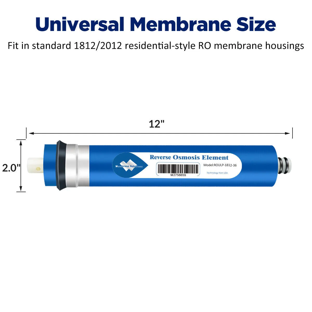 36/50/75/100/150 GPD RO Membrane Carbon Water Filter Combo Pack Fit