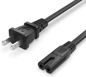 5 ft AC Power Cord Cable Fit for Sony PS5 PS4 PS3 PlayStation 5 4 3, Xbox Series X/S, Xbox One X/S, TV, Printer, Monitor, Speaker Universal 2 Prong Replacement - (ETL Listed Cable)