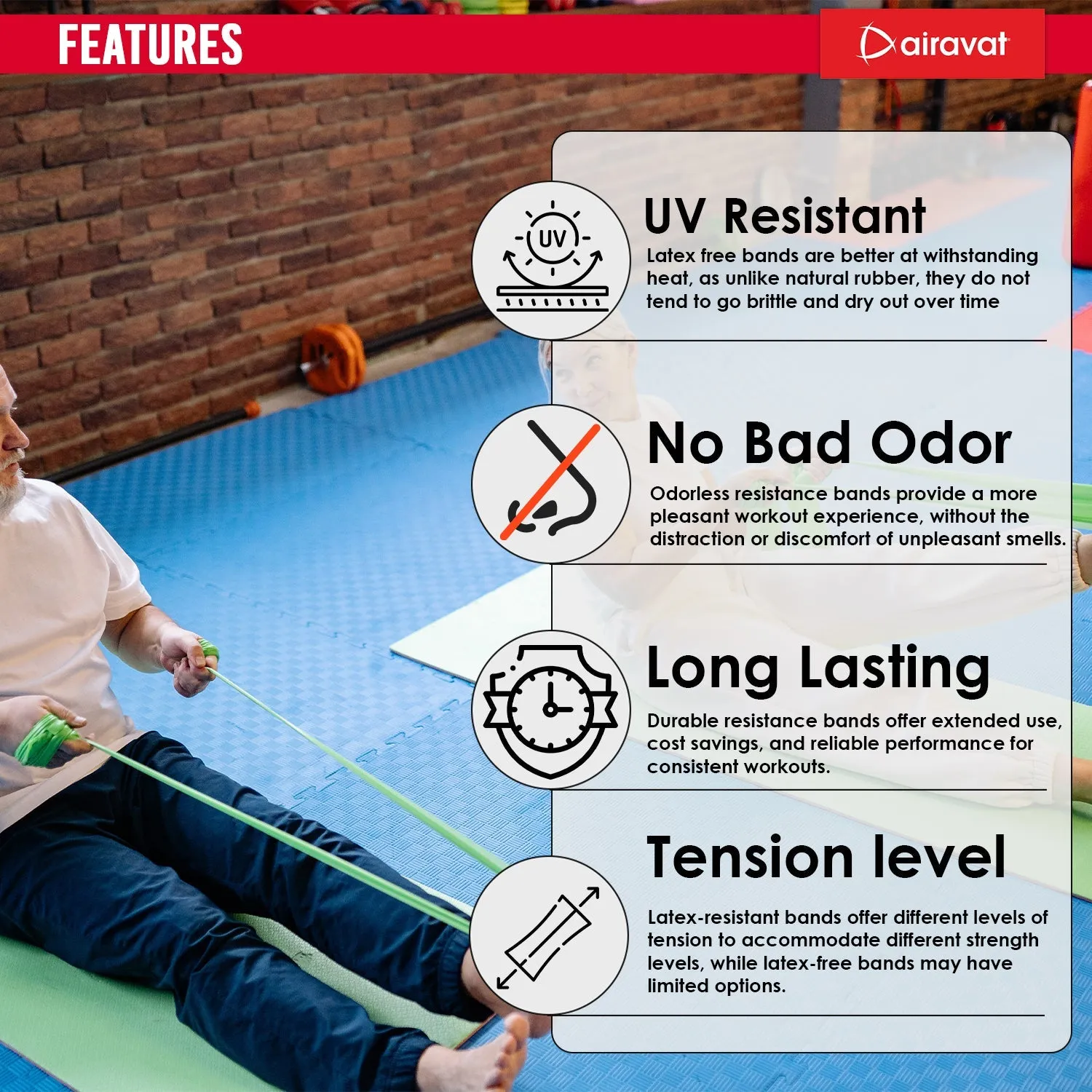 AIRAVAT LATEX FREE RESISTANCE BAND 4518 (LEVEL 3)