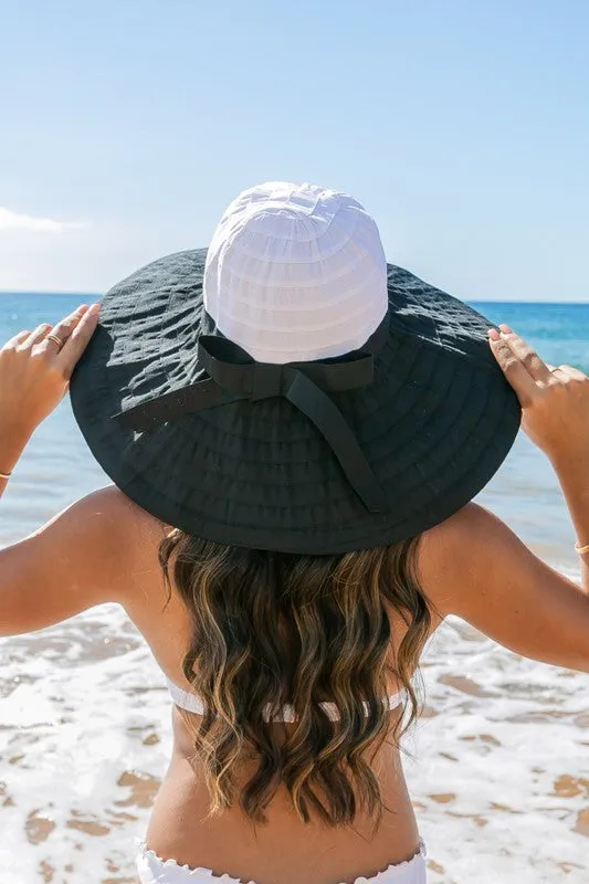 Ali's Corner Classic Wide Brim Bow Embellished Sunhat