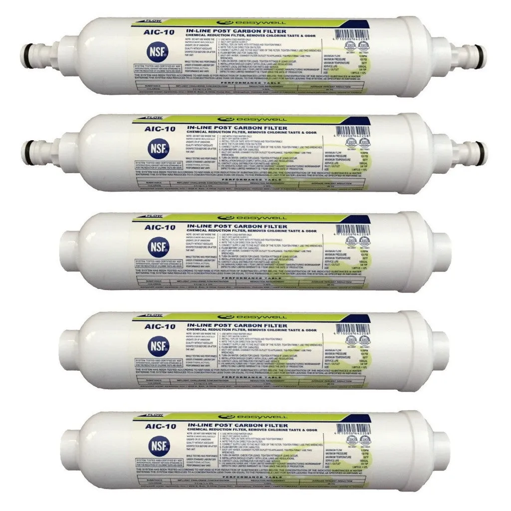 Caravan Water Filters In Line Inline Portable Carbon Filters   4x Hose Connectors