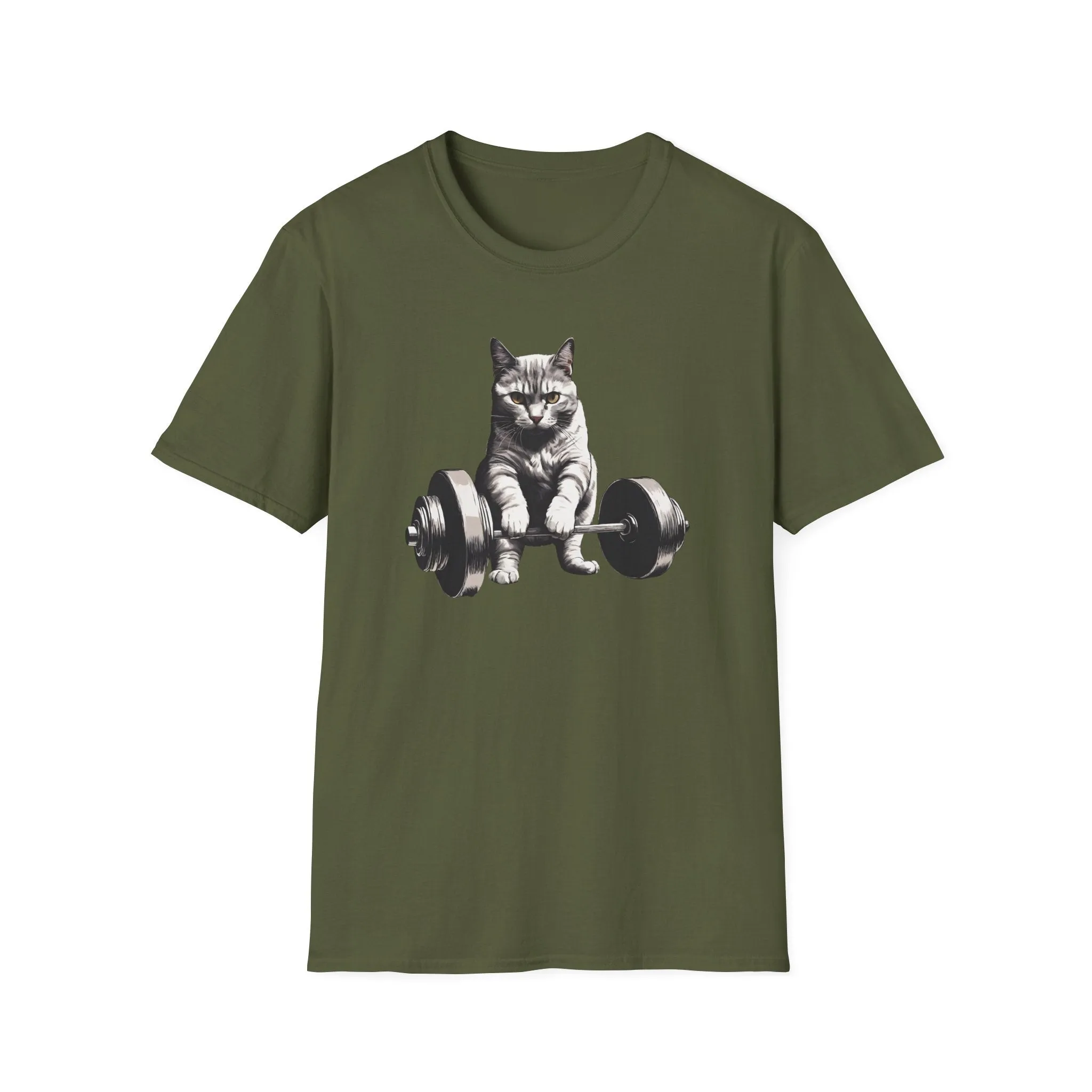 Cat Deadlifting Shirt for Gym Rat gifts for Workout Lover gift for Cat Lover T-shirt Funny Cats Lifting Weights T Shirts Kitty Powerlifting Weightlifting