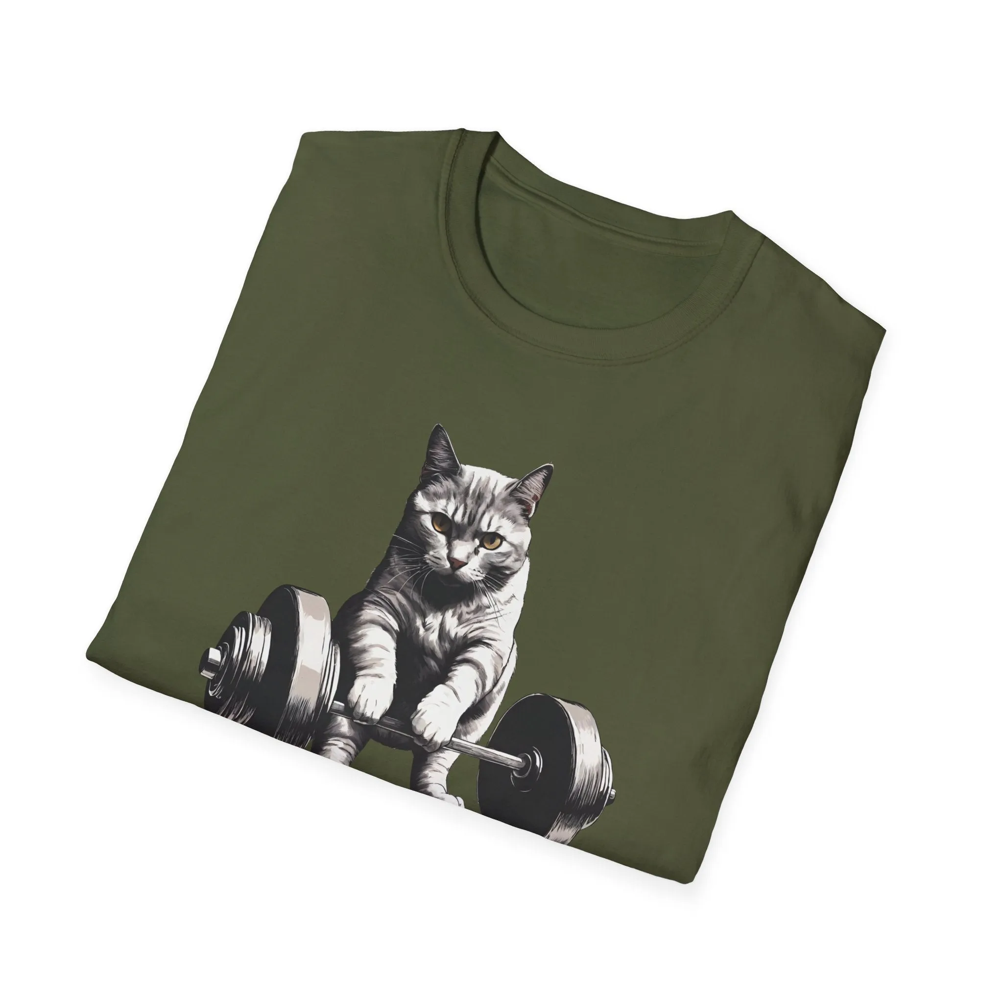Cat Deadlifting Shirt for Gym Rat gifts for Workout Lover gift for Cat Lover T-shirt Funny Cats Lifting Weights T Shirts Kitty Powerlifting Weightlifting