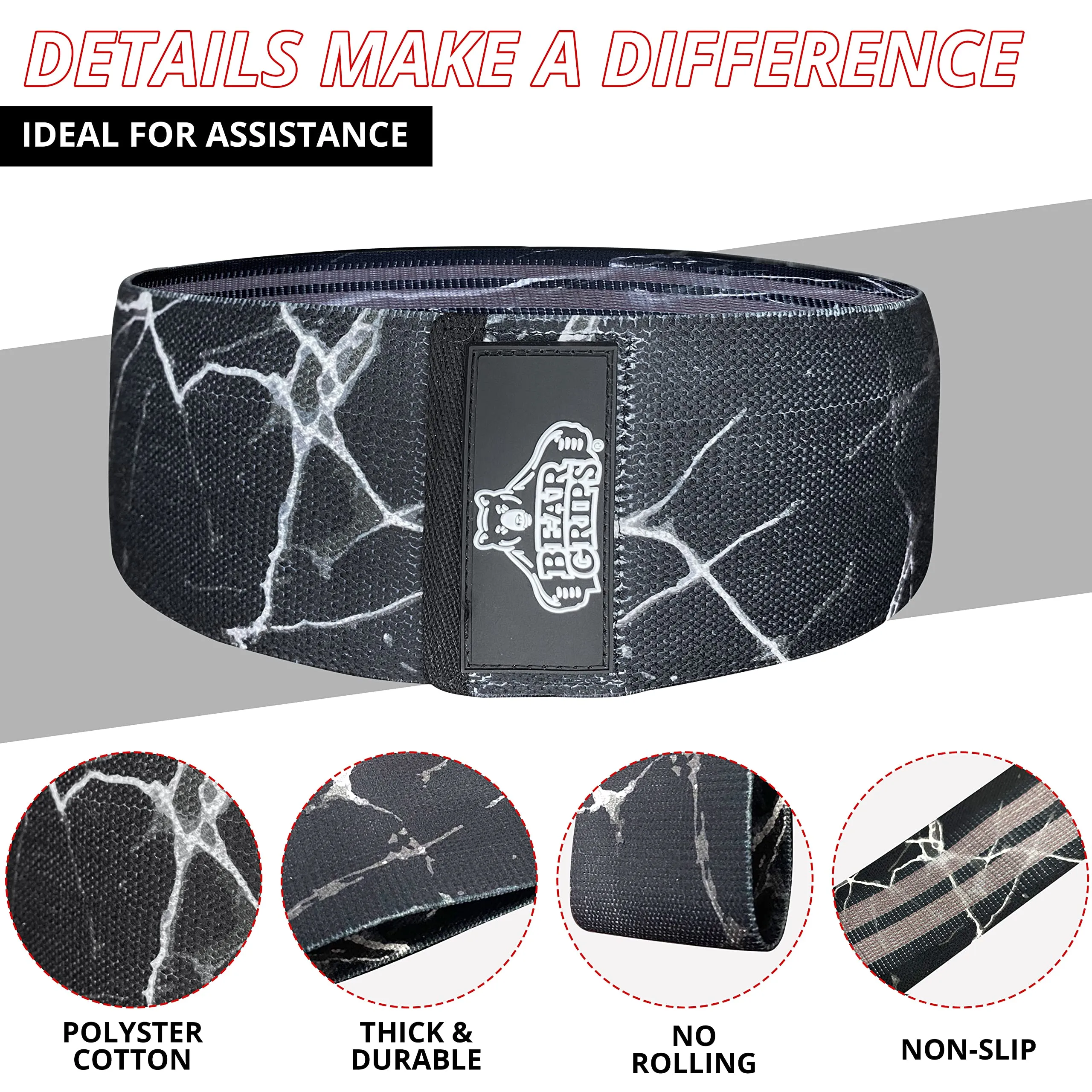 Cloth Resistance Bands - Set of 3 - Varying Resistance Levels - For Hip - Booty - Legs