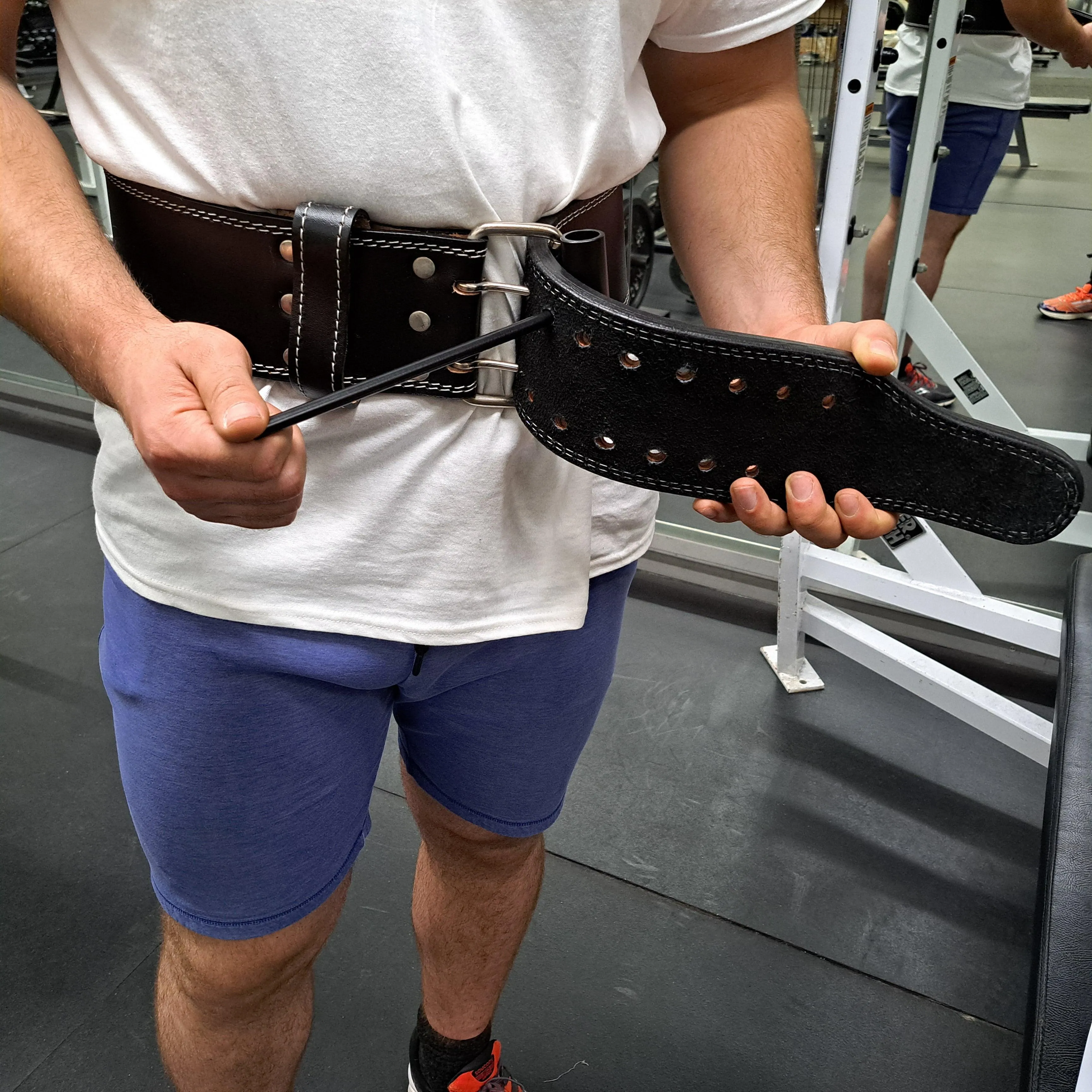 Double Prong 13MM Genuine Leather Powerlifting Belt – Durable Support for Strength Training