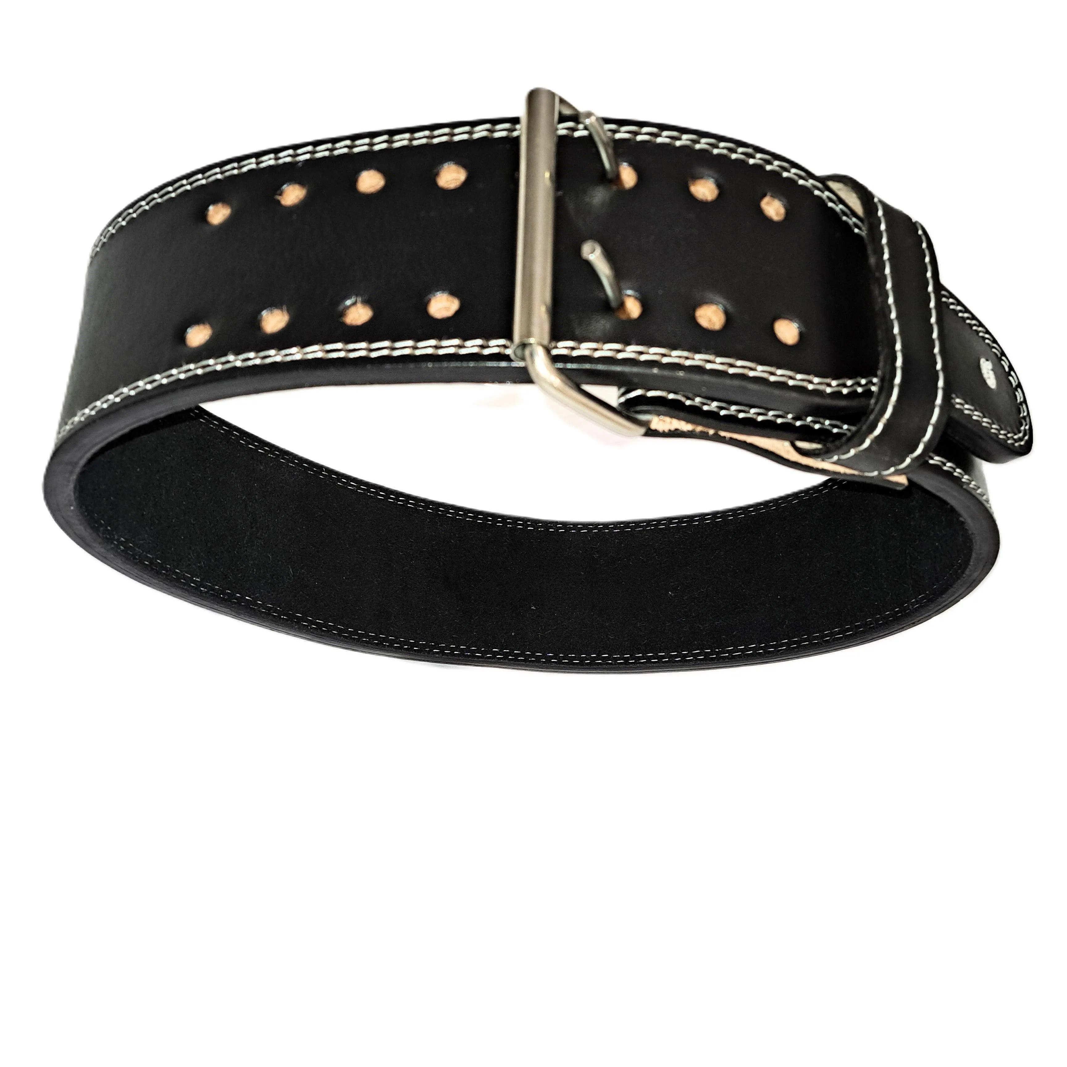 Double Prong 13MM Genuine Leather Powerlifting Belt – Durable Support for Strength Training