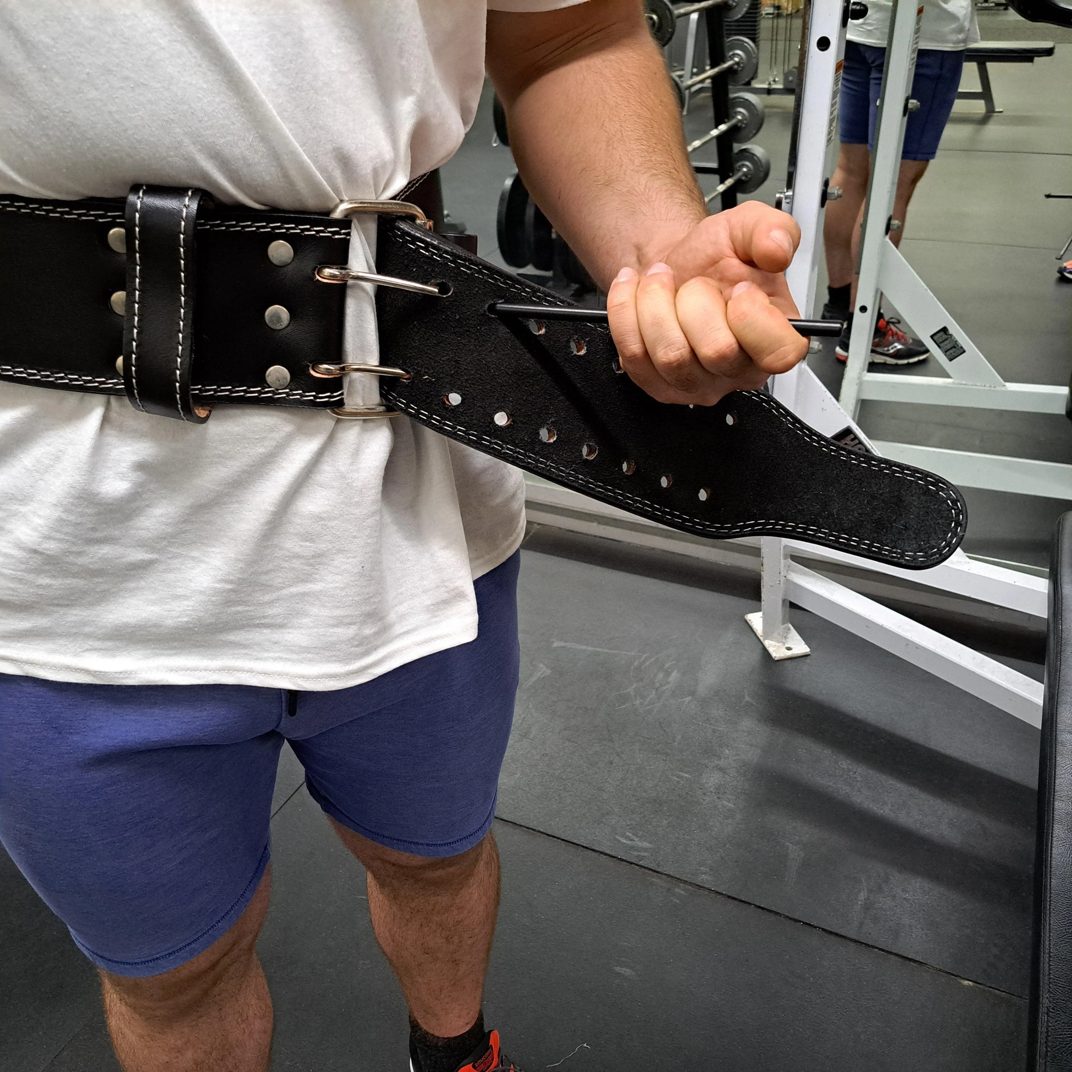 Double Prong 13MM Genuine Leather Powerlifting Belt – Durable Support for Strength Training