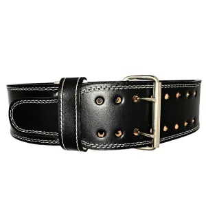 Double Prong 13MM Genuine Leather Powerlifting Belt – Durable Support for Strength Training