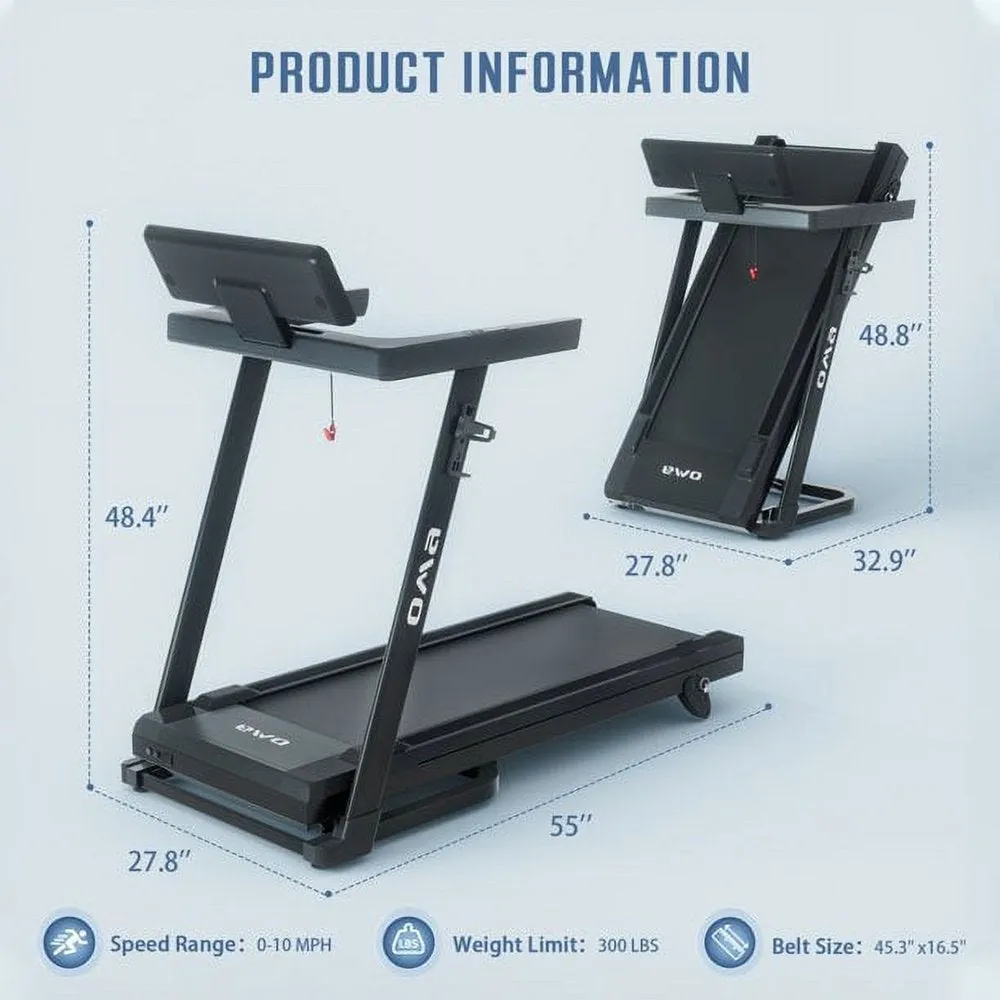 Electric Exercise Treadmills for Home 7200EB with Max 2.5 HP 300 LBS Capacity Foldable Treadmill for Running and Walking Jogging Exercise with 36 Preset Programs and 3-Level Incline
