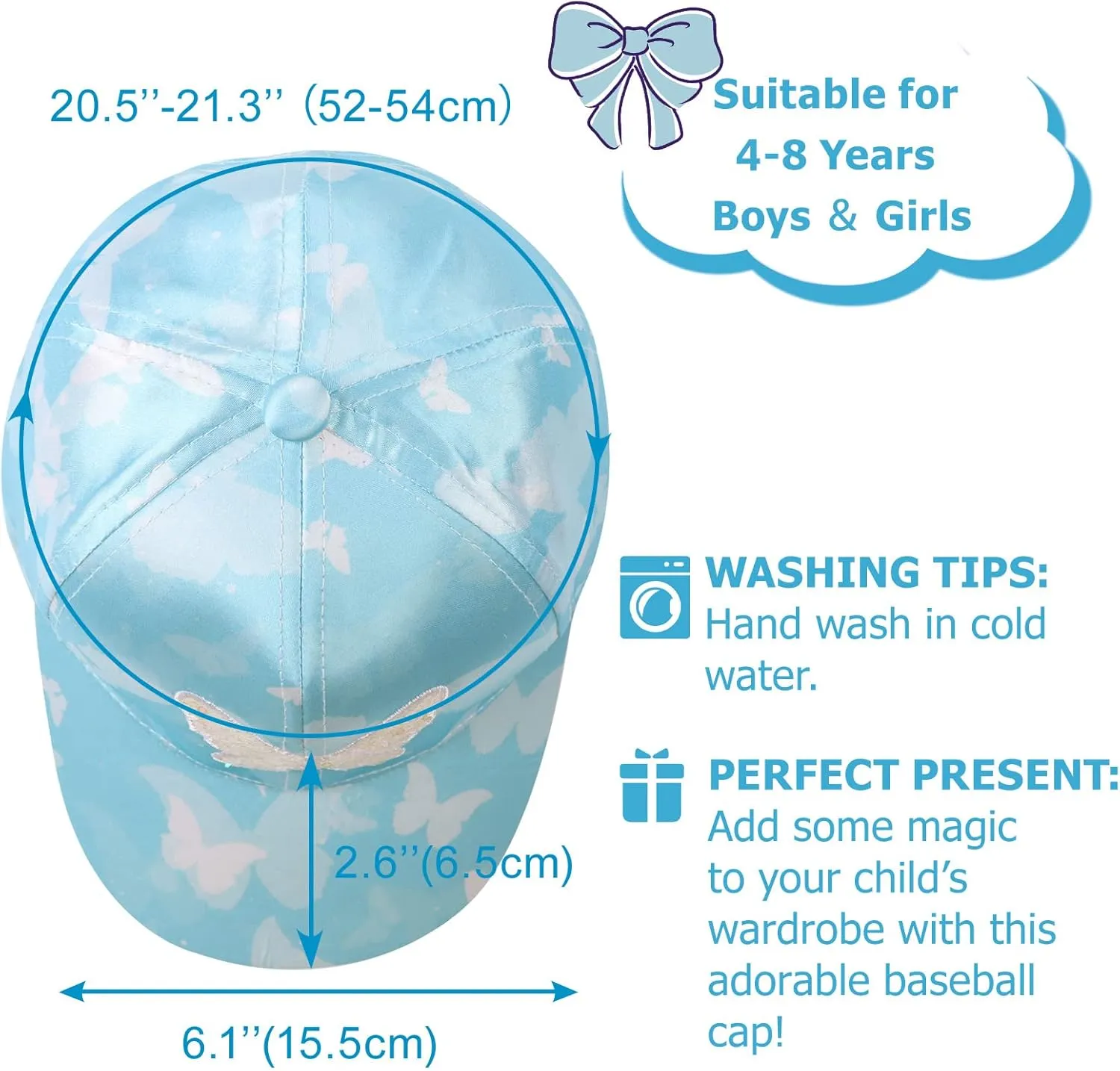 Girls Baseball Cap Kids Cute Sun Hat Adjustable Trucker Hats Toddler Rainbow Floral Ponytail Caps Spring Summer