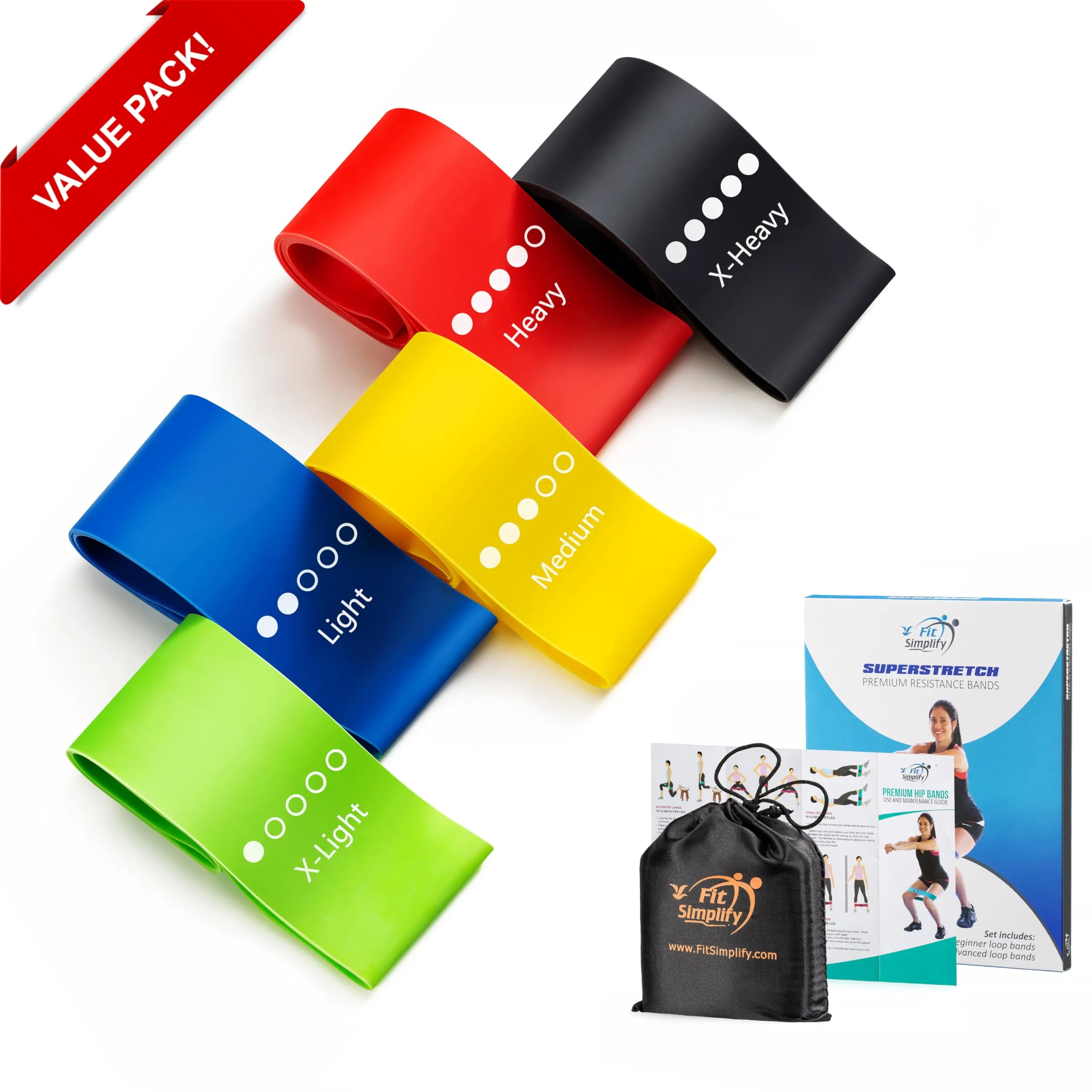 High-Quality Loop Resistance Bands Set | 5 Levels for Strength Training, Rehab, and Fitness Workouts