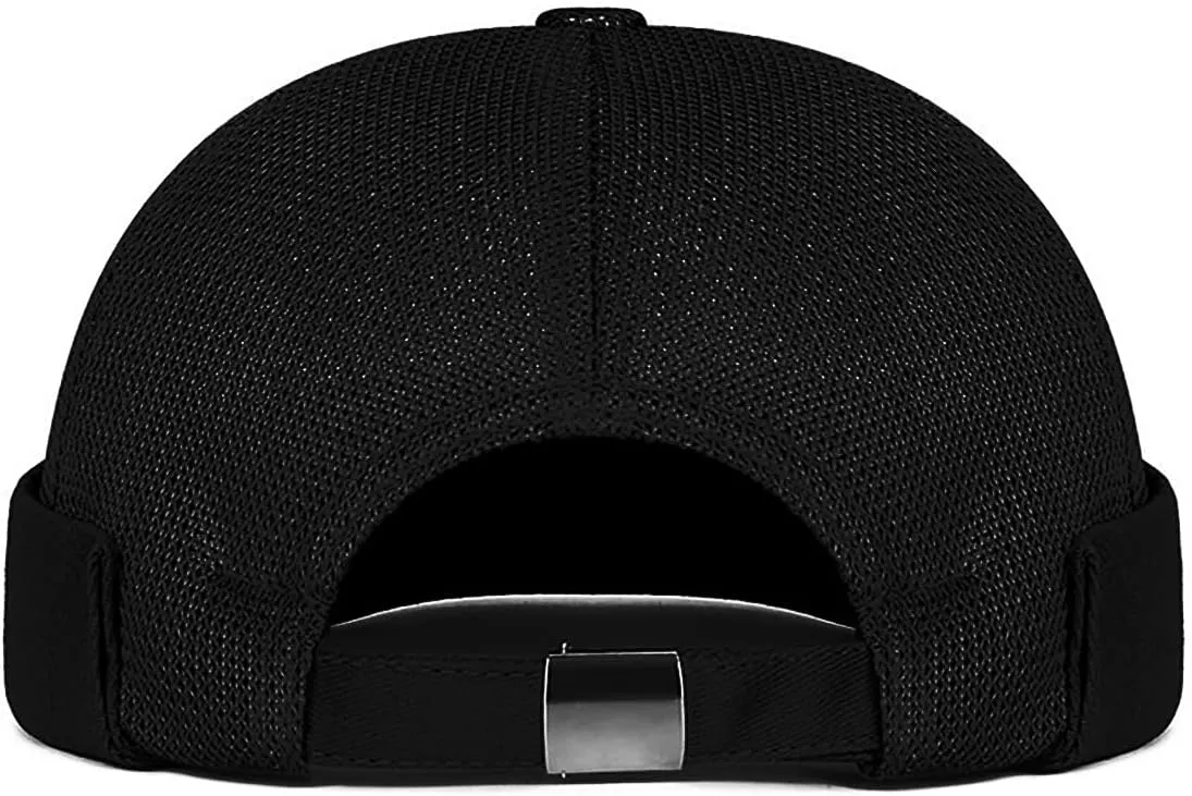 Mens Mesh Brimless Cap with No Brim, Summer Skullcap Docker Beanie Hat