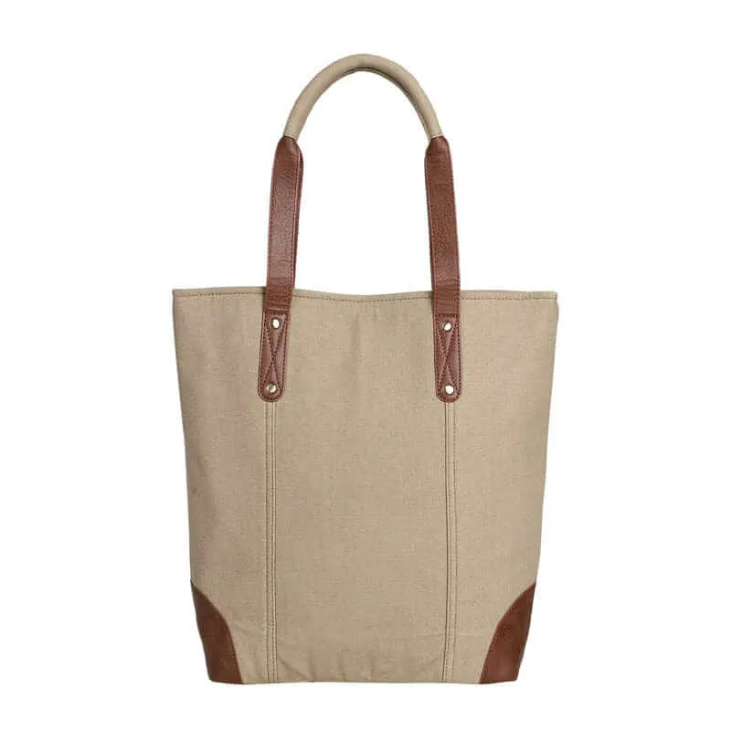 Mona B - Women Canvas Handbag for Women Tote Bag for Grocery, Shopping, Travel: Brown, Large