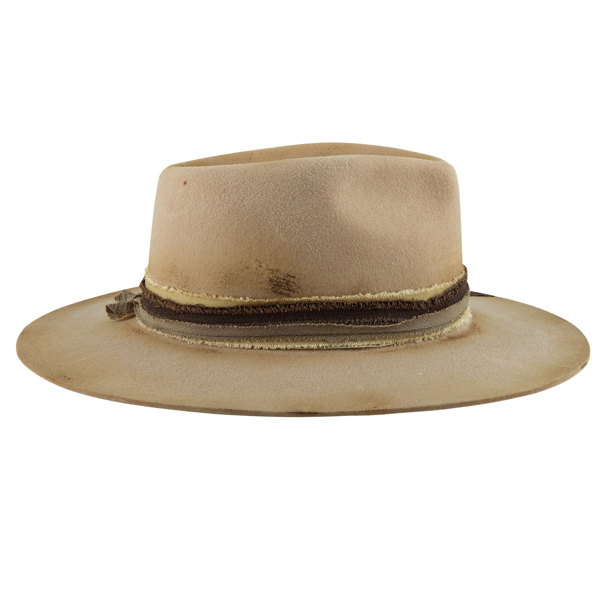 Nexus - Mixed Colored Band Binding Distressed Fedora Hat