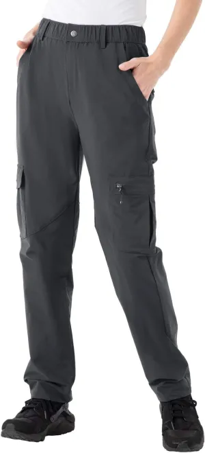 Rdruko Women's Hiking Cargo Pants Water-Resistant Quick Dry UPF 50  Travel Camping Work Pants Zipper Pockets
