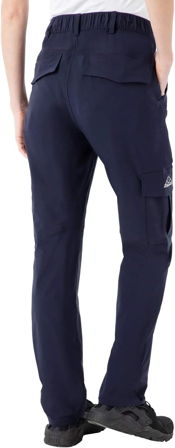 Rdruko Women's Hiking Cargo Pants Water-Resistant Quick Dry UPF 50  Travel Camping Work Pants Zipper Pockets