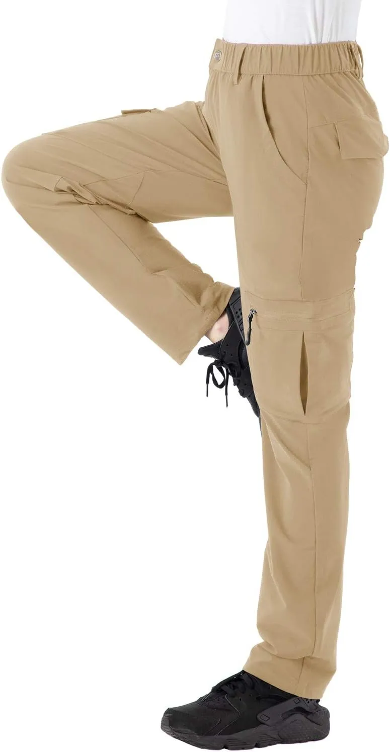 Rdruko Women's Hiking Cargo Pants Water-Resistant Quick Dry UPF 50  Travel Camping Work Pants Zipper Pockets