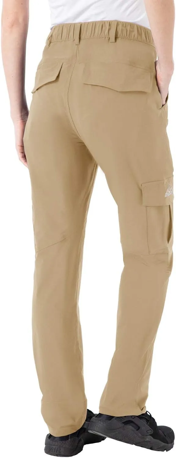 Rdruko Women's Hiking Cargo Pants Water-Resistant Quick Dry UPF 50  Travel Camping Work Pants Zipper Pockets