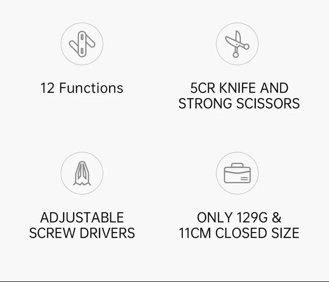 Xiaomi NexTool 12-in-1 Multi-tool Folding Knife Outdoor Pocket Knife Survival Kit Scissors Hand Tools Screwdriver EDC Equipment