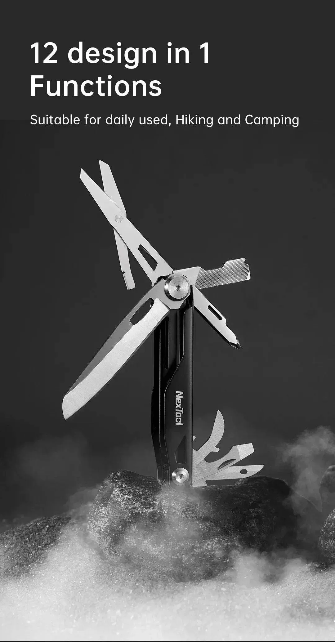 Xiaomi NexTool 12-in-1 Multi-tool Folding Knife Outdoor Pocket Knife Survival Kit Scissors Hand Tools Screwdriver EDC Equipment